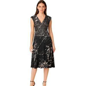 Komarov Monochromatic Bias Cut Dress Size S Fit & Flare Glam Cocktail Minimalist